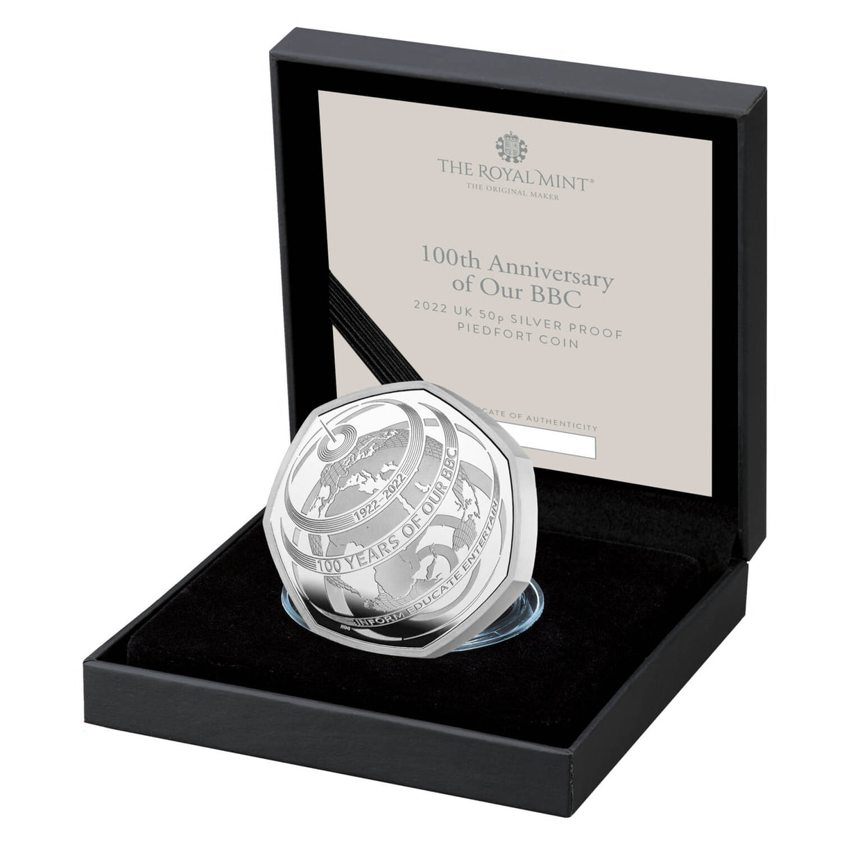 2022 The 100th Anniversary of Our BBC UK 50p Silver Proof Piedford Coin