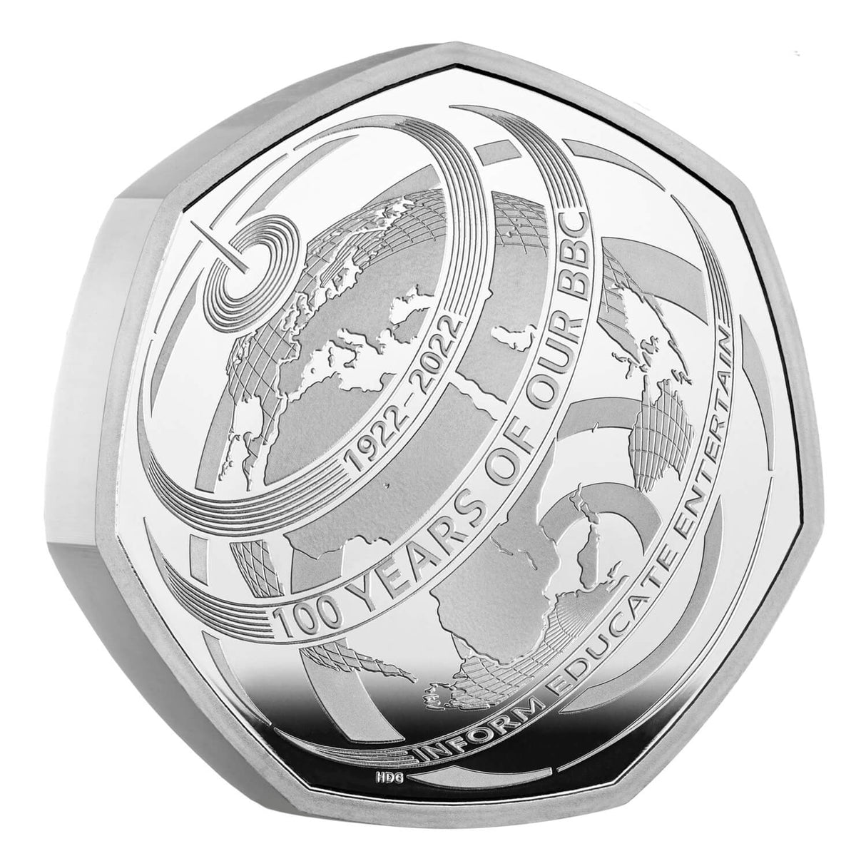 2022 The 100th Anniversary of Our BBC UK 50p Silver Proof Piedford Coin