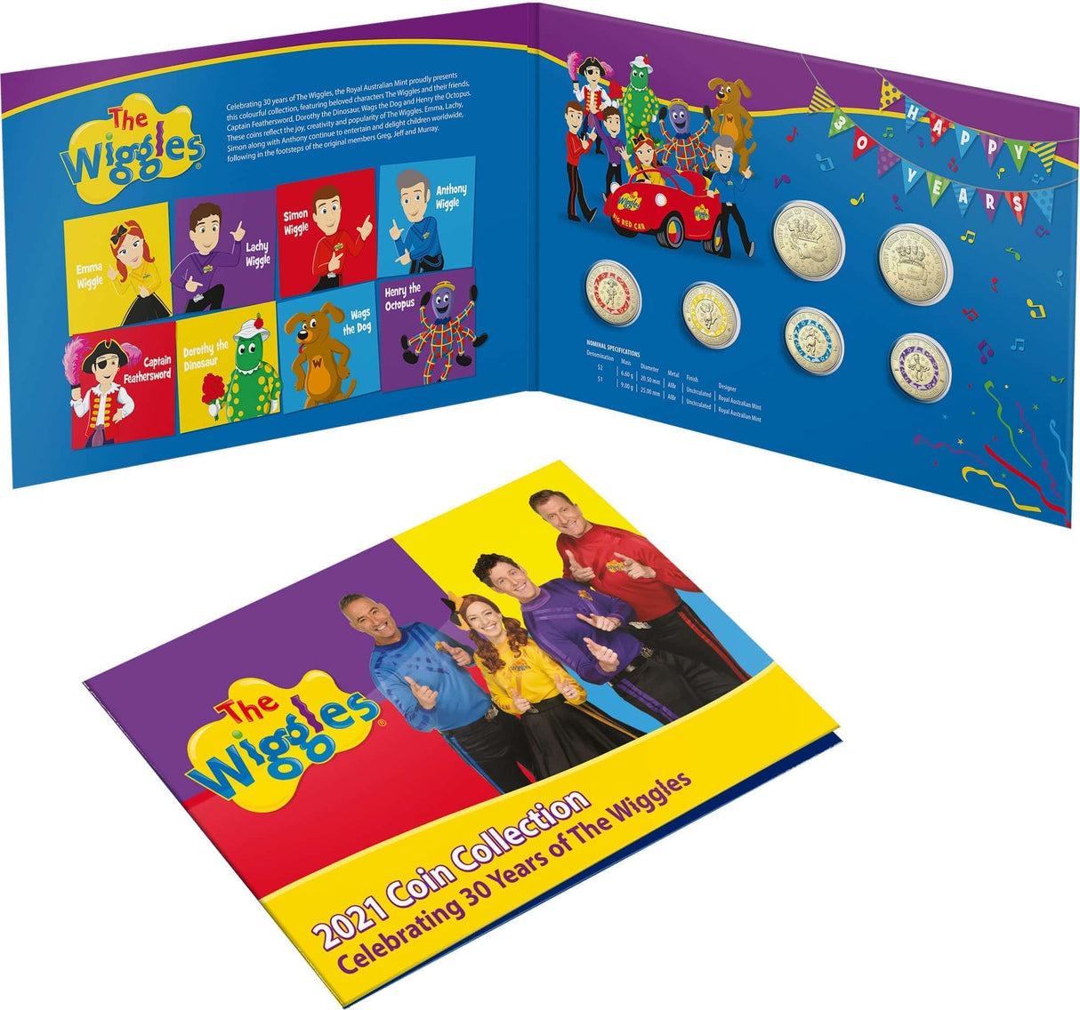 2021 Australia 30th Anniversary of The Wiggles - Six Coin Collection Set