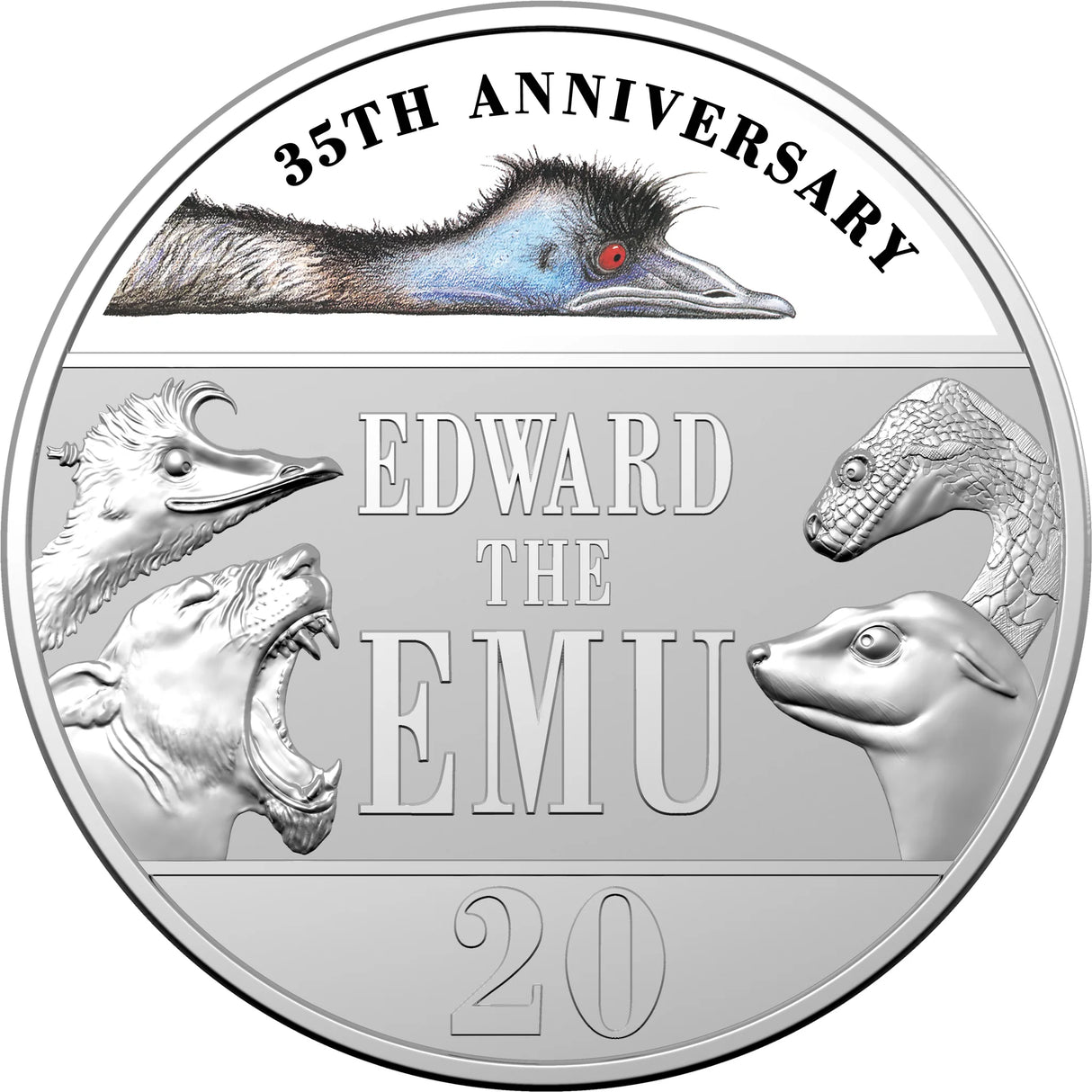 2023 20c 35th Anniversary Edward the Emu Special Edition Book - Silver