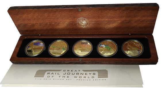 2004 Great Rail Journeys of the World Gold Plated Silver 5 Coin Proof Set