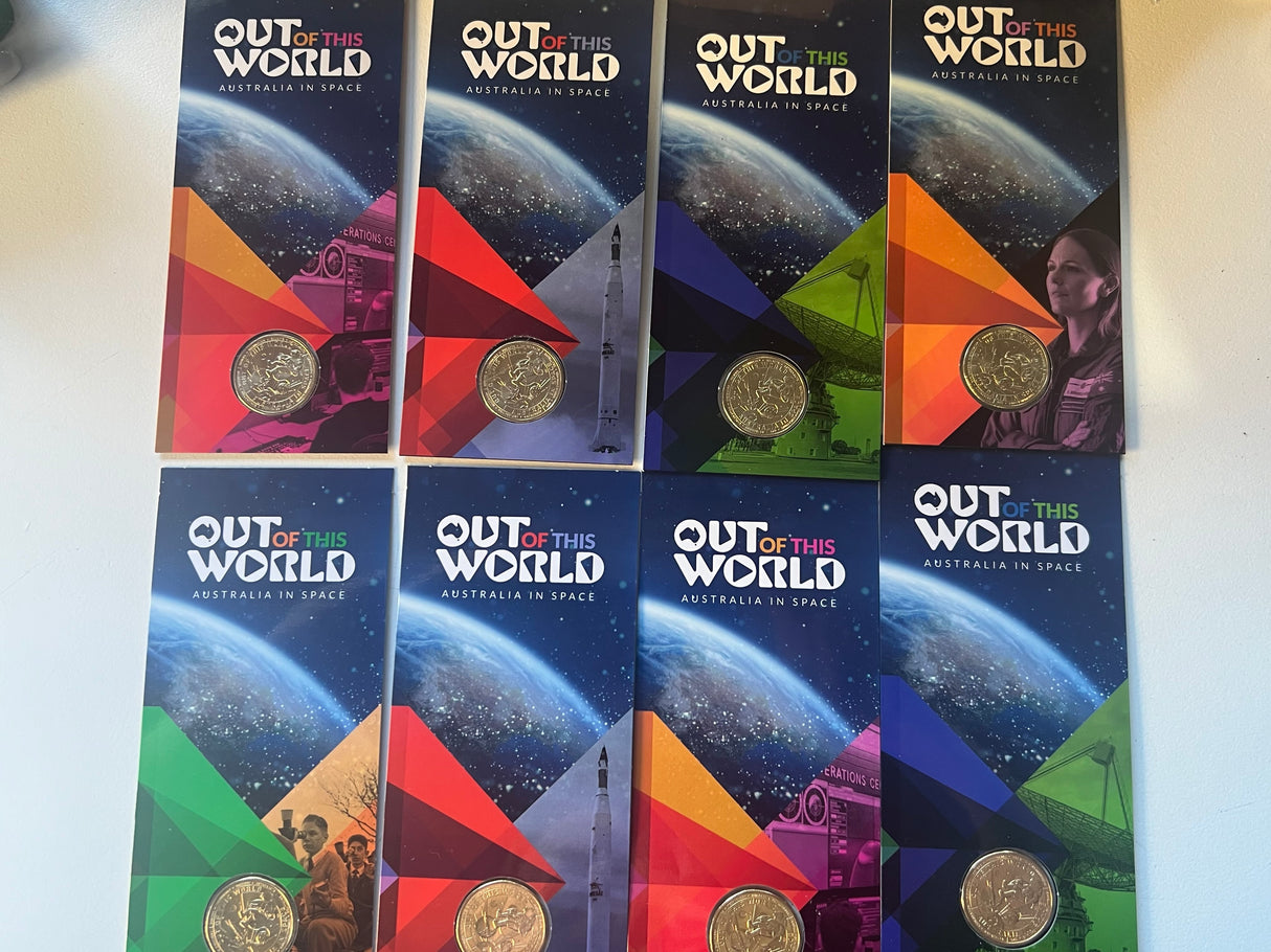 2024 $1 'Out of this World - Australia in Space' - 'B' Counterstamp Carded Coins - Set of 6