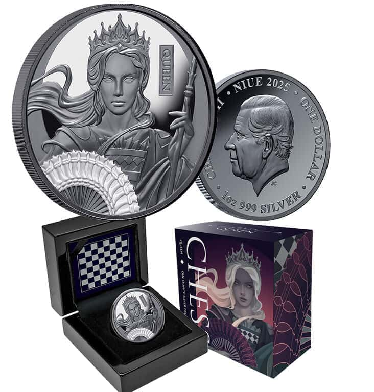 Chess Queen 2025 $1 1oz Silver Black Proof Coin