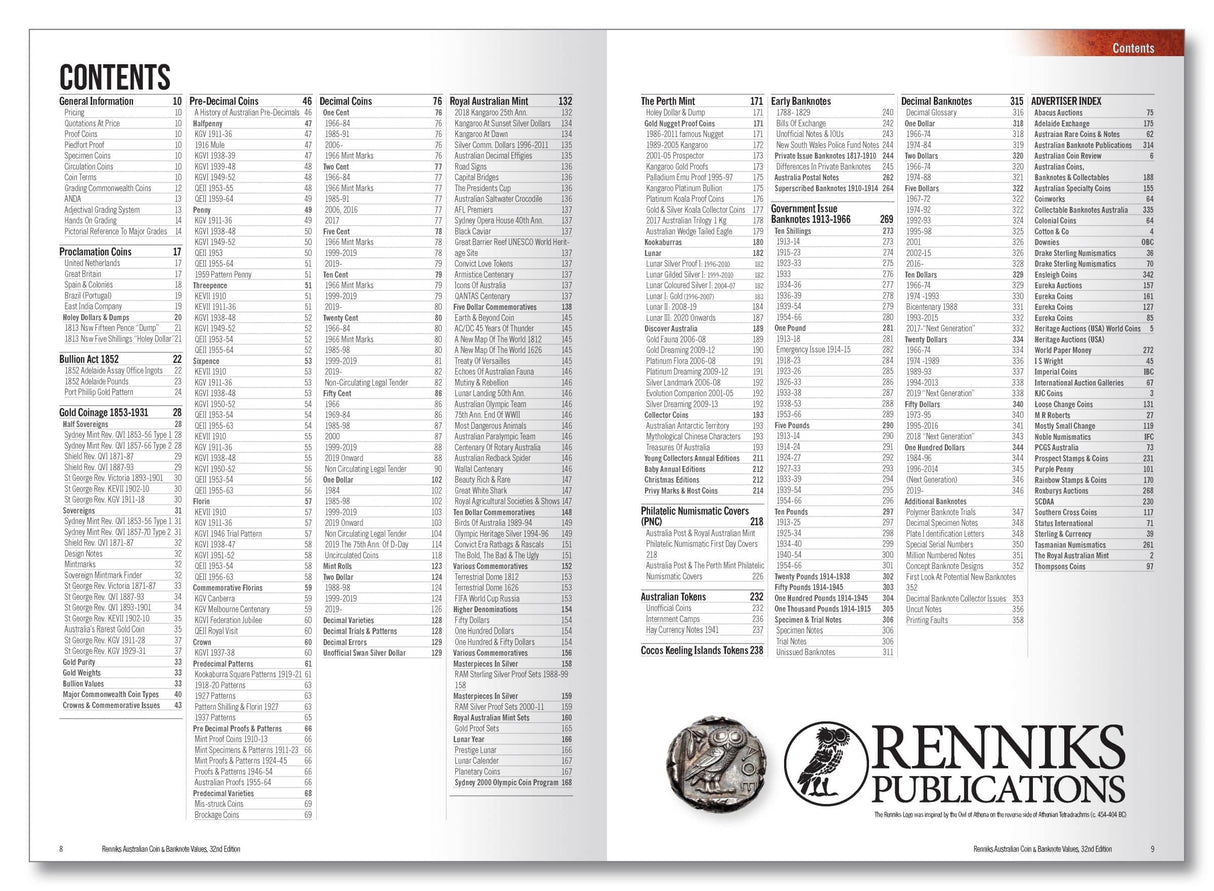 Renniks Australian Coin &amp; Banknote Values 32nd Ed. Hardcover