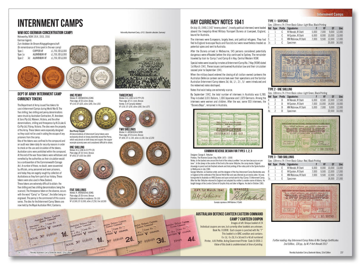 Renniks Australian Coin &amp; Banknote Values 32nd Ed. Hardcover
