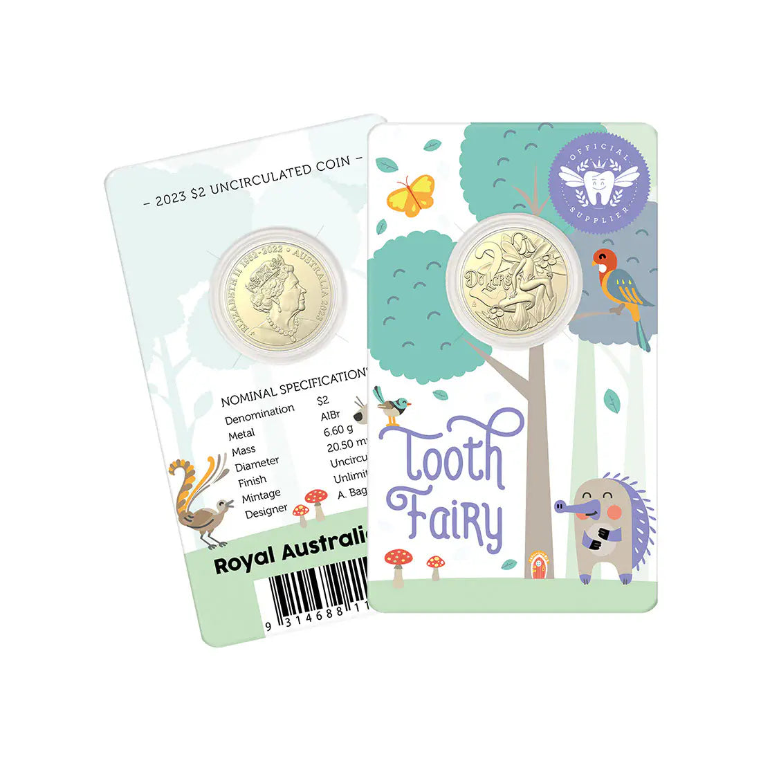 2023 $2 Tooth Fairy UNC Carded Coin