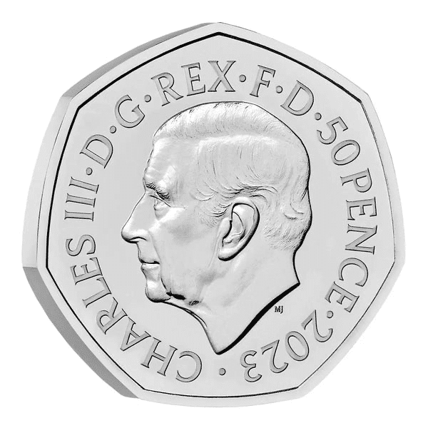 2023 Star Wars Luke Skywalker and Princess Leia UK 50p Brilliant Uncirculated Coin