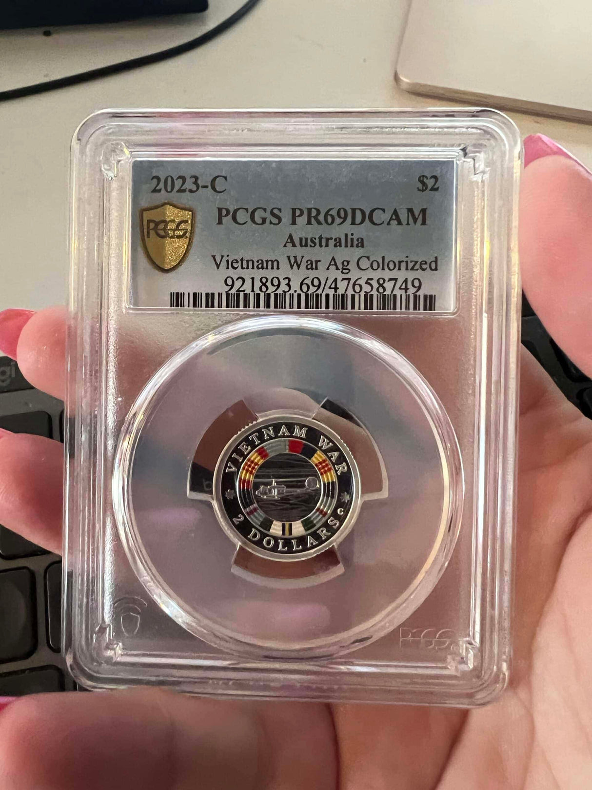 2023-C PCGS PR69DCAM Vietnam War Ag Colorized