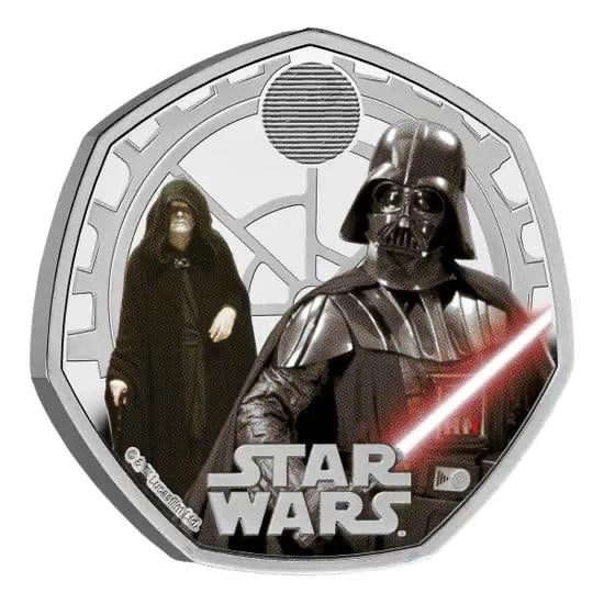 2023 50p Star Wars Darth Vader and Emperor Palpatine Silver Proof Coin