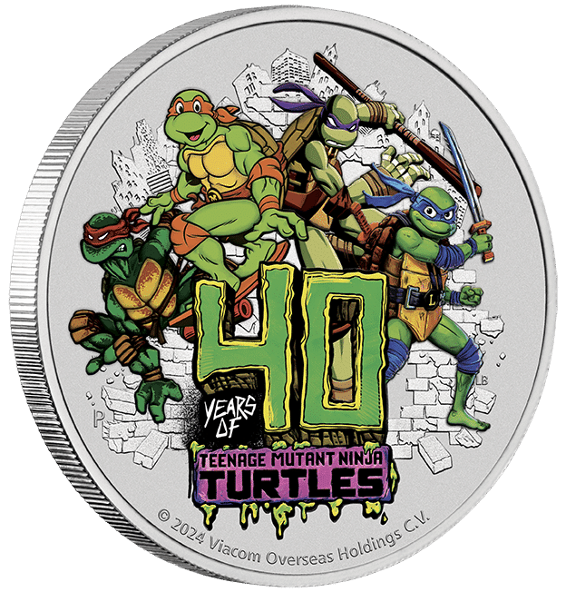 2024 Teenage Mutant Ninja Turtles 1oz Silver Coloured Coin in Card