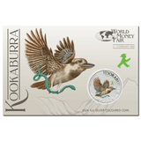 2024 Australian Kookaburra 1oz Silver Coloured Coin with Privymark - World Money Fair (WMF)