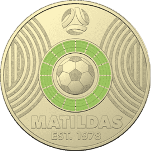 2023 $2 Matilda FIFA Soccer Coin Light Green aUNC