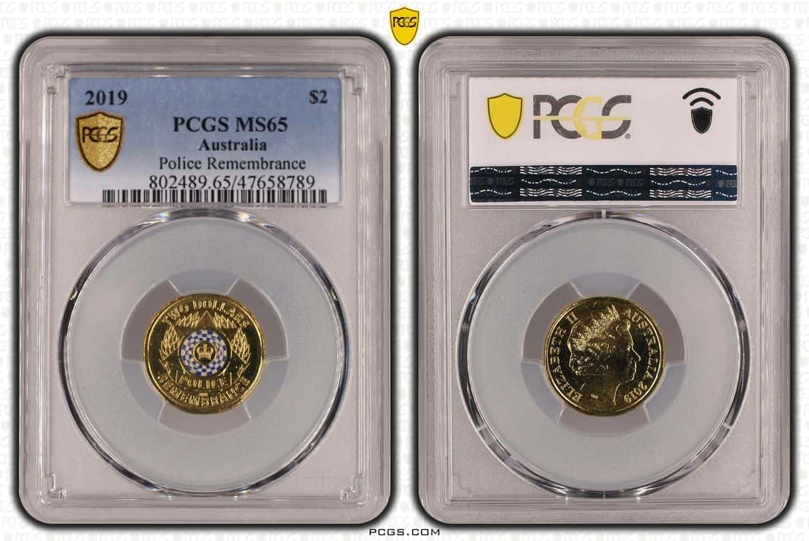 2019 MS65 $2 Police Remembrance PCGS Graded