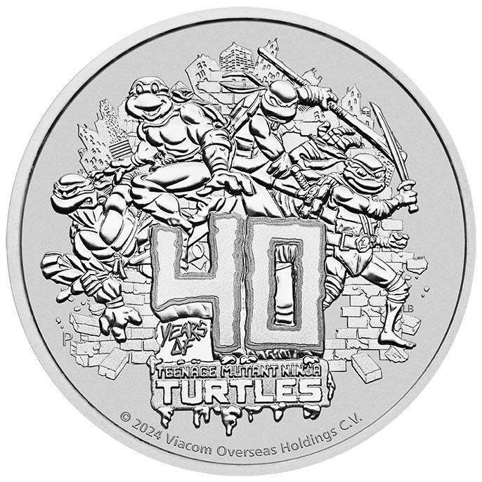 2024 Teenage Mutant Ninja Turtles™ 40th Anniversary 1oz Silver Coin in Card